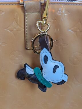UPCYCLD Bag Charm/Key Chain - Green Dog